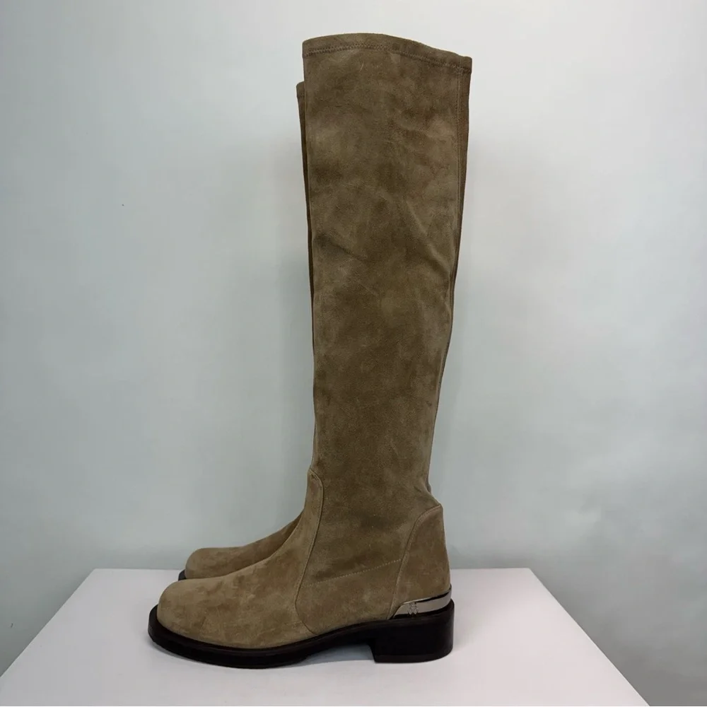 New Stuart Weitzman Mercer Bold Suede Knee Boots Sz 7.5